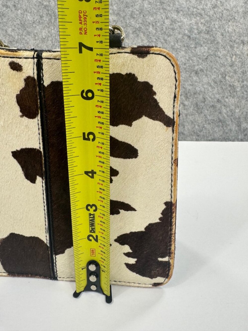 Topshop Cow Print Leather Purse Bag Small Sian Chain Strap - Picture 6 of 13